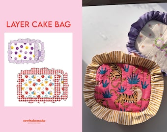 Layer Cake Bag | Ruffle Zipper Bag | Sewing Pattern | PDF download | beginner friendly