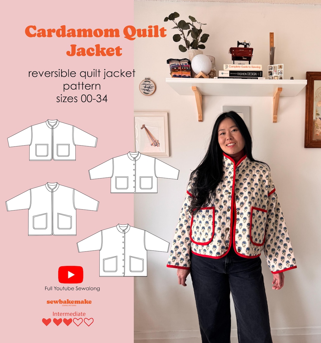 Cardamom Reversible Quilt Jacket Sewing Pattern - Etsy