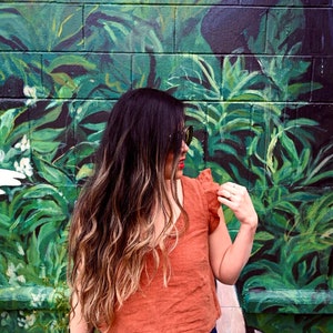 Nora Buttons V Neck Tank Top