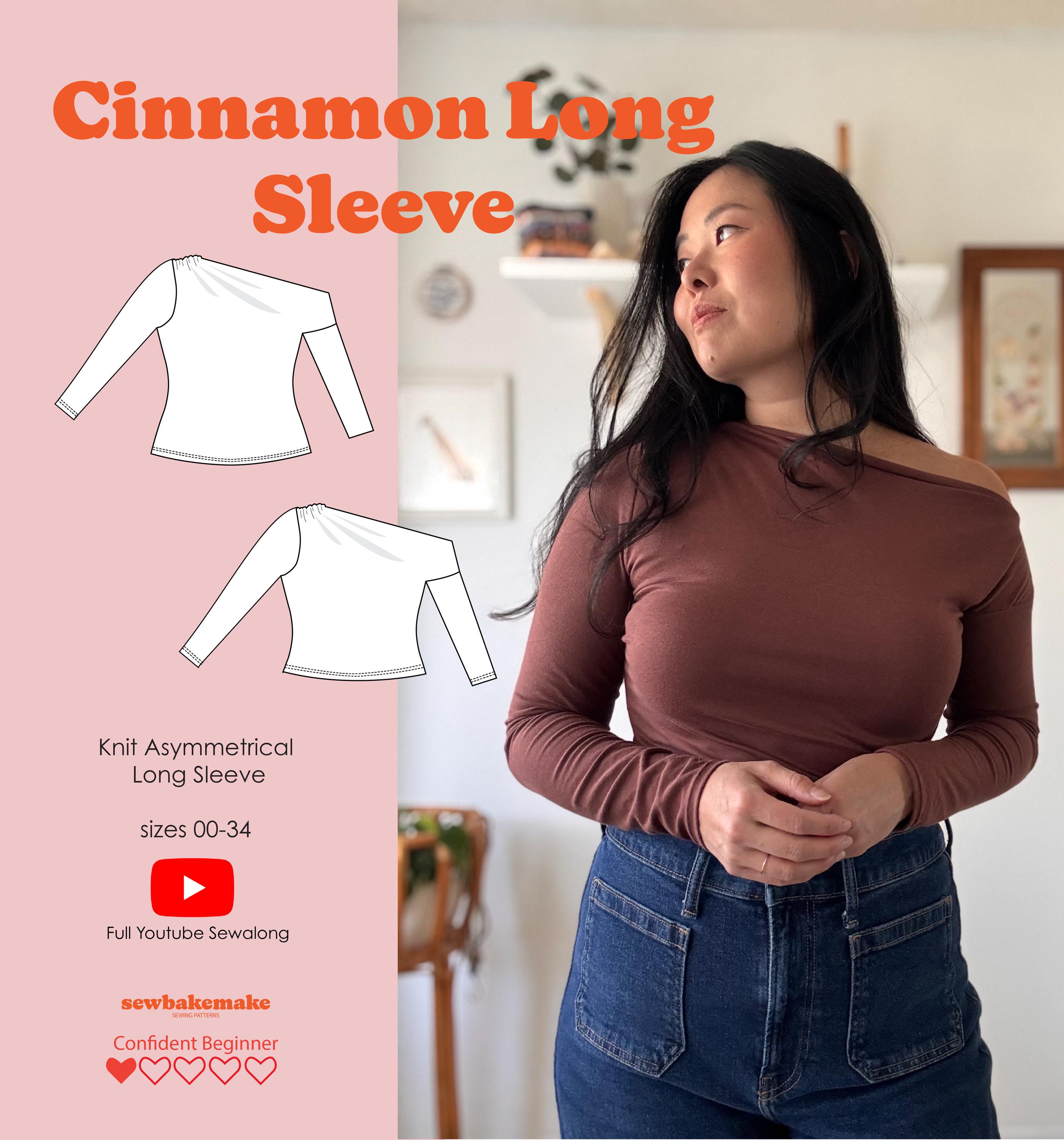 トップス Asymmetric Pattern Knitted Top size2 Cinnamon Long Sleeve off Shoulder Asymmetrical Top Knit Sewing