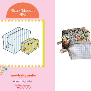 Boxy Makeup Bag | Beginner friendly | Quilted zipper pouch | Sewing Pattern