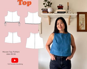 Sourdough Top | Confident Beginner | Boatneck Woven Top | Easy Summer Sewing Pattern | PDF download