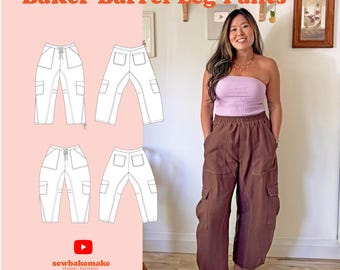 Baker Barrel Leg Woven Pant Sewing Pattern