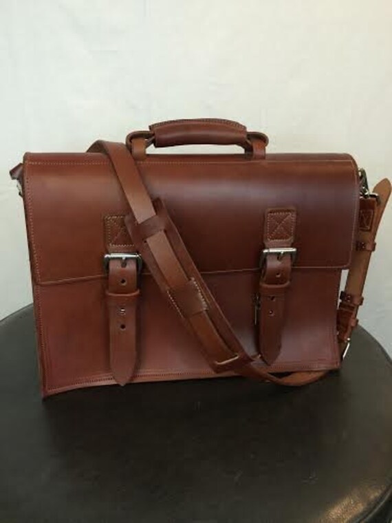 belting leather briefcase