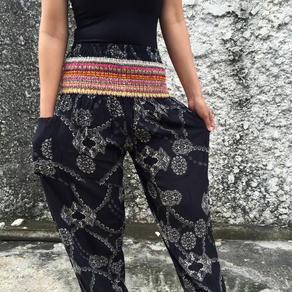 Boho Print Yoga Pants Gypsy festival Styles Clothing Clothes Gypsy Tribal Beach Fashion Summer For Women Chic in black