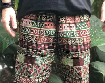 Navajo Shorts Cotton festival outfit For men Summer Burning man Streetwear unique natural hippie cloth geometry funky fashion Shorts men