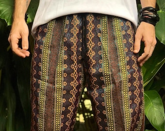 Ikat cotton shorts Boho festival Abstract Geo Hippie Outfits Southwestern bohemian men Style Beach Summer Burning man unique clothing gift