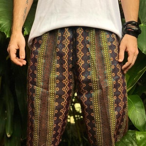 Ikat cotton shorts Boho festival Abstract Geo Hippie Outfits Southwestern bohemian men Style Beach Summer Burning man unique clothing gift