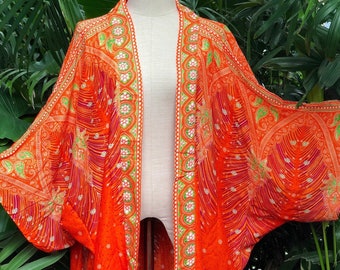 Peacock Kimono Cardigan blazer Hippie Oversize Gypsy Bohemian Boho Tribal style Dress Beach Cover Summer gift plus size women man festival