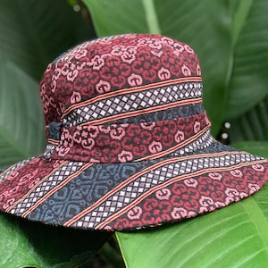 Boho Bucket Hat Roll Hippie Festival hat for Men women Bohemian Ethnic Style Baja Napali cotton Hipster Burning man fishing Hiking Hat Nomad