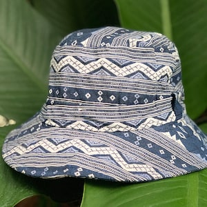 Festival bucket Hat style Men women Aztec Ikat Boho Hippie Tribal and Hipster men women Fishing Hat Cotton Linen natural street Hat Thailand