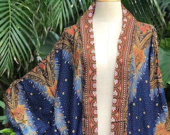 Blazer cardigan kimono festival tenue hippie tzigane bohème bohème rave paon cachemire été grande taille Burning man femmes hommes or