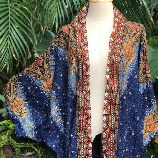 Blazer cardigan kimono festival tenue hippie tzigane bohème bohème rave paon cachemire été grande taille Burning man femmes hommes or