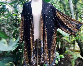 Hippie maxi Cardigan Gypsy Bohemian Boho style Oversize Unisex Plus size Beach long Kimono Cover Tribal Gift for Men burning man festival