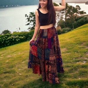Fairy Boho Patchwork skirt,Maxi Dress,patchwork dress,Hippie Skirt,Elephant skirt,Bohemian dress,gypsy dress,women gift,hippie maxi skirt