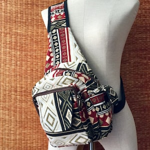 Aztec Sling Bag Festival bag backpack Men Women Hippie Boho Bohemian Tribal Style Crossbody bag Purse Travel Vegan Gift Unique Hipster
