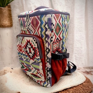 Western Azteken Rucksack Hippie Navajo Stil Eimer Box Reisegepäck Festival Leinen Tasche Boho Daypack Wandern Baumwolle Baja Rucksack