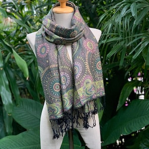 New Pashmina Shawl Fringed Scarf Paisley print Boho Bohemian Styles Scarves Cotton Wrap Festival Winter Clothing Xmas gifts for her him Mom