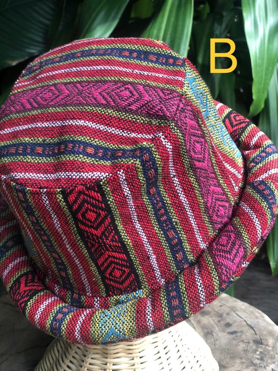 Chapeau à bord roulé Aztèque Hippie Ethnique Boho Style vêtements Tapis de  drogue naturel Coton Baja tissé Festival hommes femmes seau Hipster chapeau  cadeau unique -  France