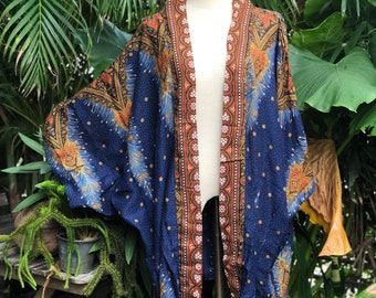Festival Kimono Cardigan blazer Hippie Gypsy Bohemian Boho Rave outfit Japanese Zen Paisley Top Cover Summer plus size Burning man women men