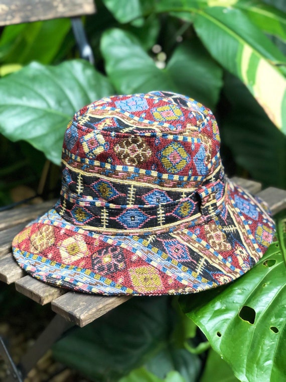 Ethnic Bucket Hat Boho Ikat Aztec Festival Tribal Hat  display picture 3
