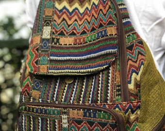 Tribal Woven Backpack Boho Aztec Hippie Southwestern Baja  display picture 2