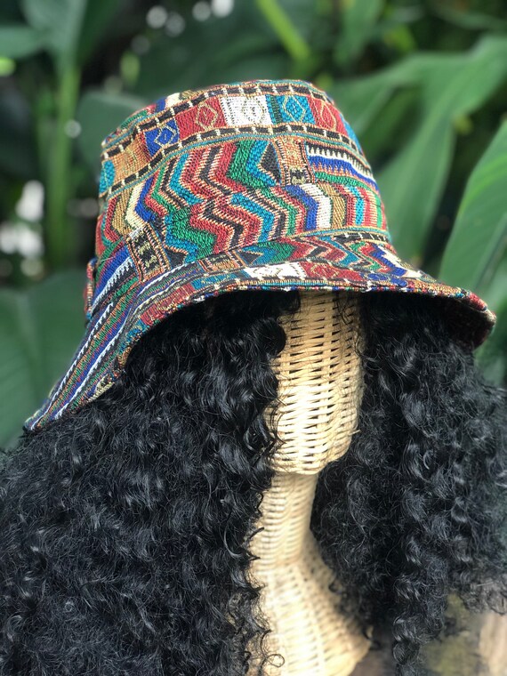 Navajo Hippie Bucket Hat Boho Roll Brim 