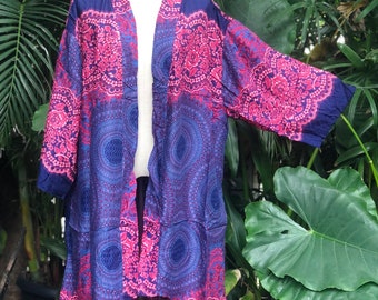 Hippie long kimono Festival Boho Gypsy Bohemian style Beach Cover Up Summer Autumn Cardigan Mandala Paisley Indy stylish Gypsy for men women