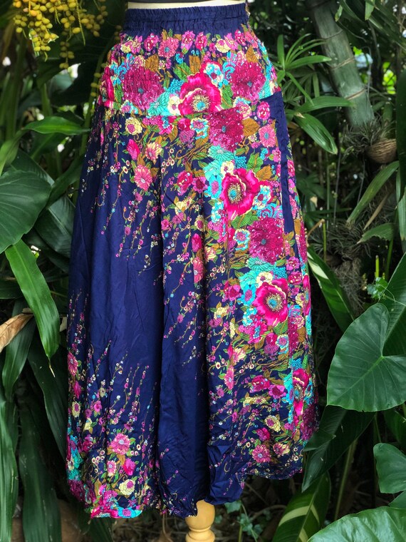 Gonna lunga unica zingara, stile boho hippie chic, fibbia in cocco, spiaggia, estate, festival, casual, mandala, regalo per donna. - Italia