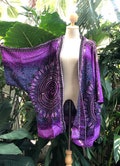African Kimono blazer Hippie Tribal Gypsy Bohemian style Dress Beach Cover Summer unique gift plus size Oversize for women men Purple Orange