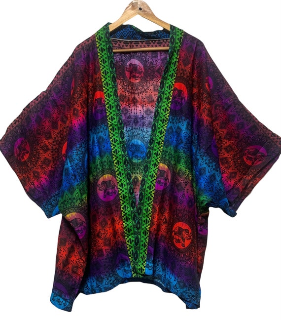 Rainbow kimono cardigan sale
