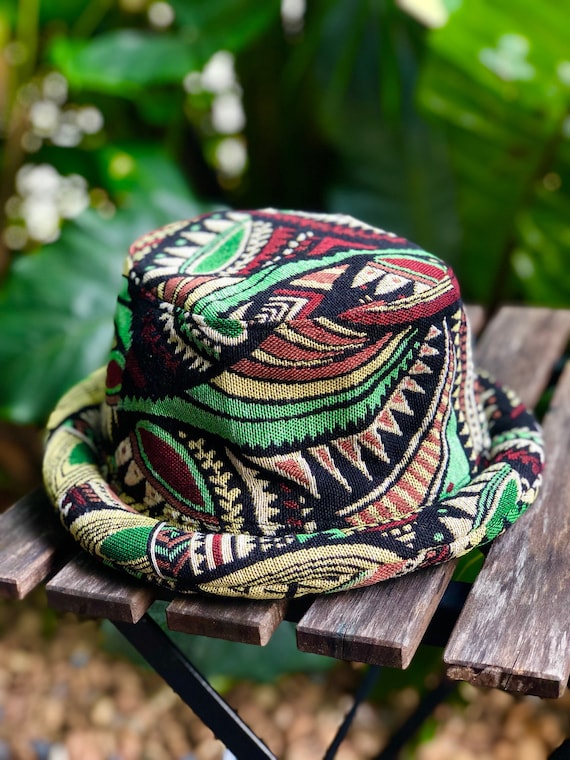 Multicolor Cotton Hat Ethnic Bohemian Aztec Hippie Style Roll Brim Hat  Festival Rave Outfit Men Gypsy Women Linen Bucket Round Hat - Etsy