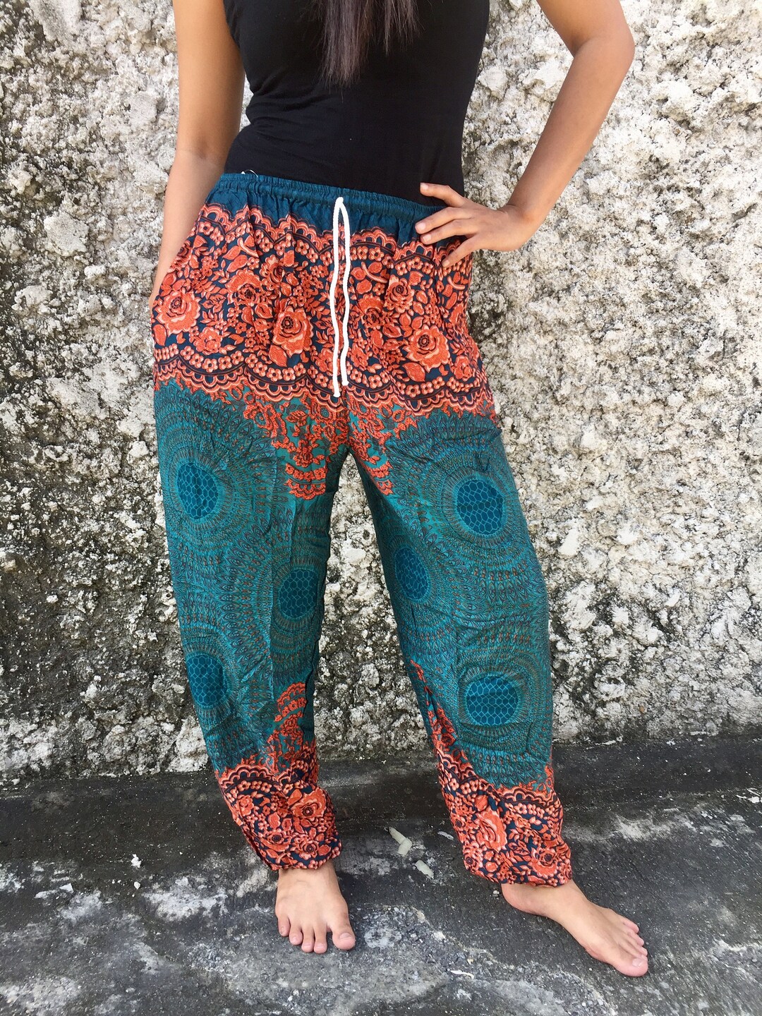 Trousers Yoga Pants Hippie Baggy Boho Fashion Style Mandala - Etsy