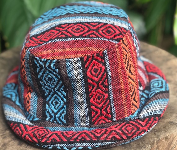 Roll Brim Hat Aztec Hippie Ethnic Boho Style Clothing Drug Rug