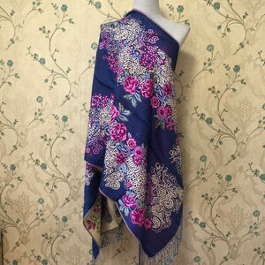 Florals Pashmina Scarf Stylish Flower print Festival Scarves Boho Bohemian Gypsy Head Wrap Turban unique Gift Women men Colorful Gypsy Vegan image 2