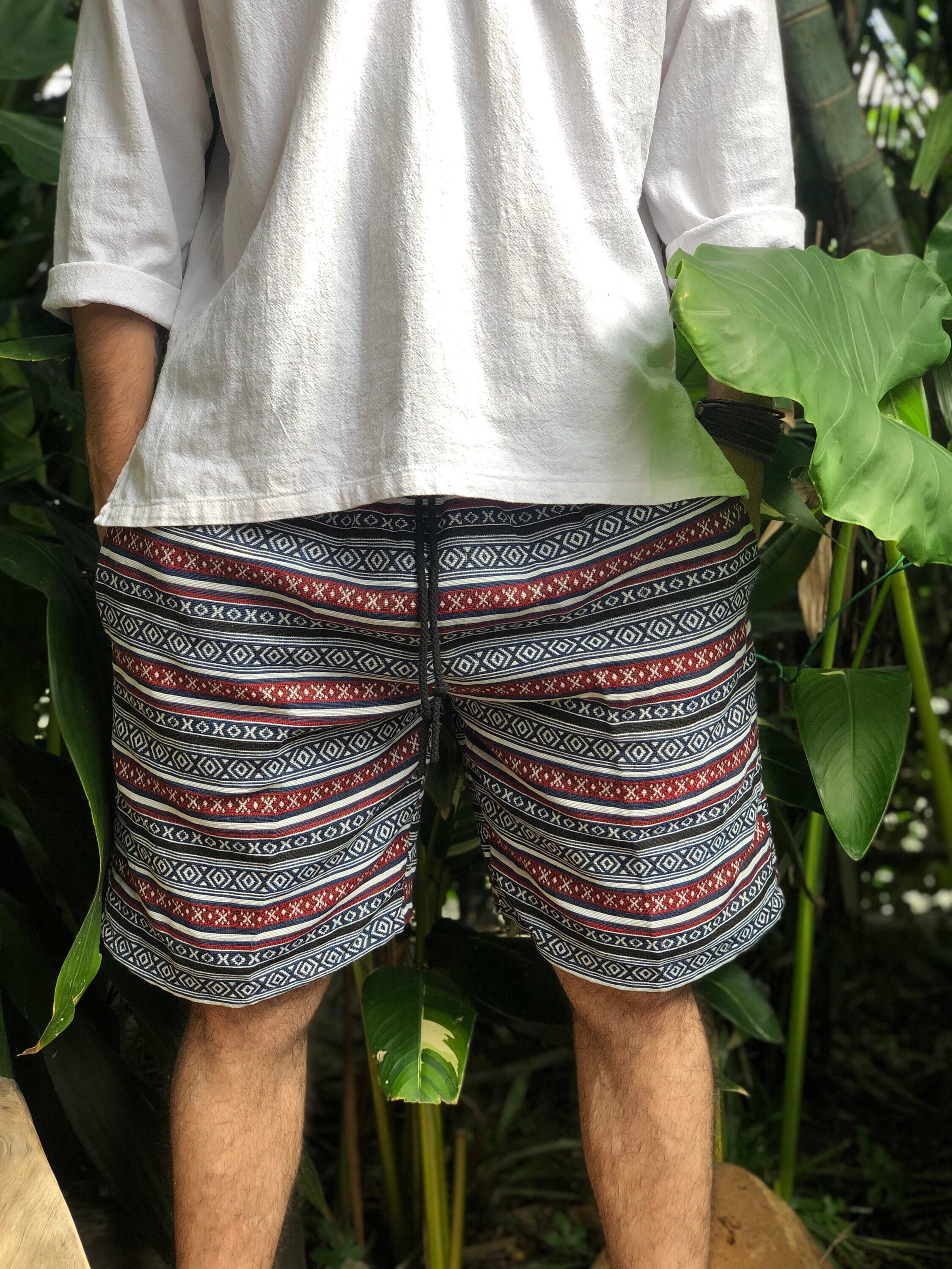 Cotton Woven Shorts Hippie Men Tribal Southwestern Boho Spring Etsy