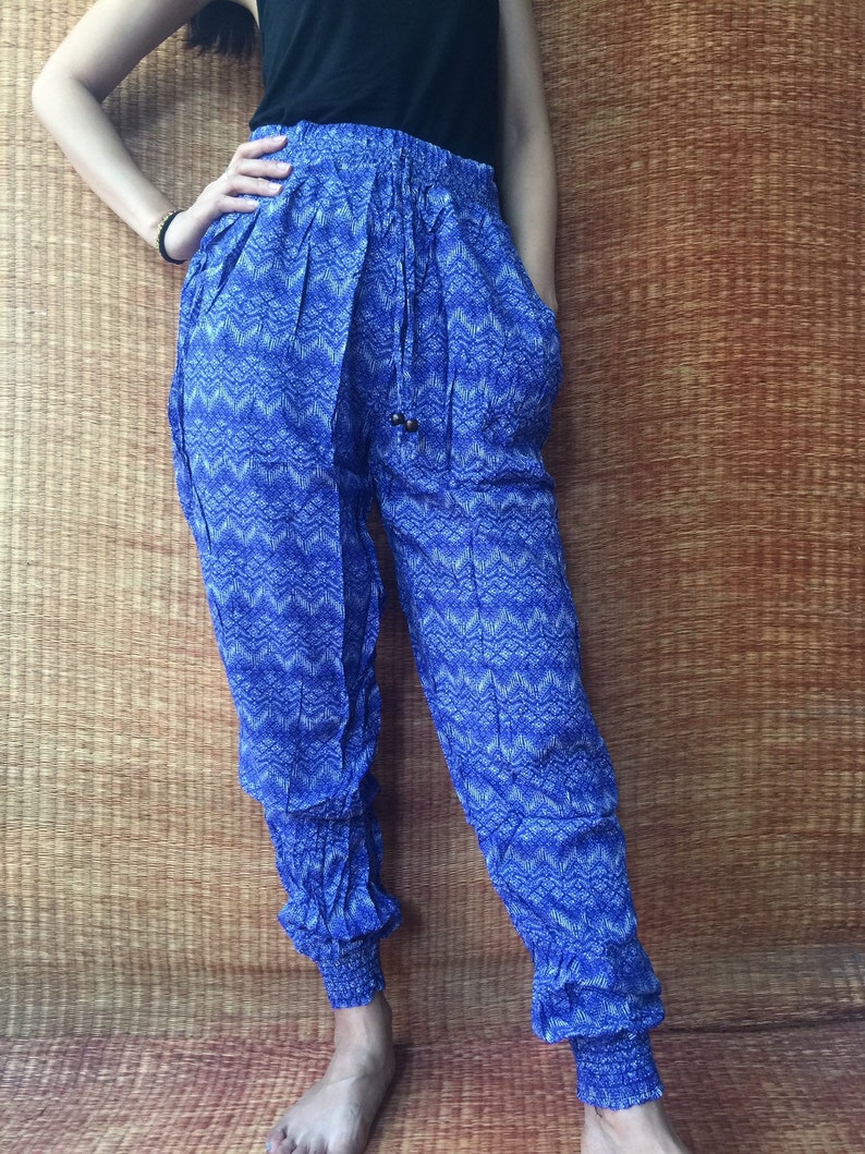Boho Pants Aztec Slim cut fit legs Women Casual Fashion Tribal Geometric Unique print Hippie Clothing for Summer for Wanderer Thailand