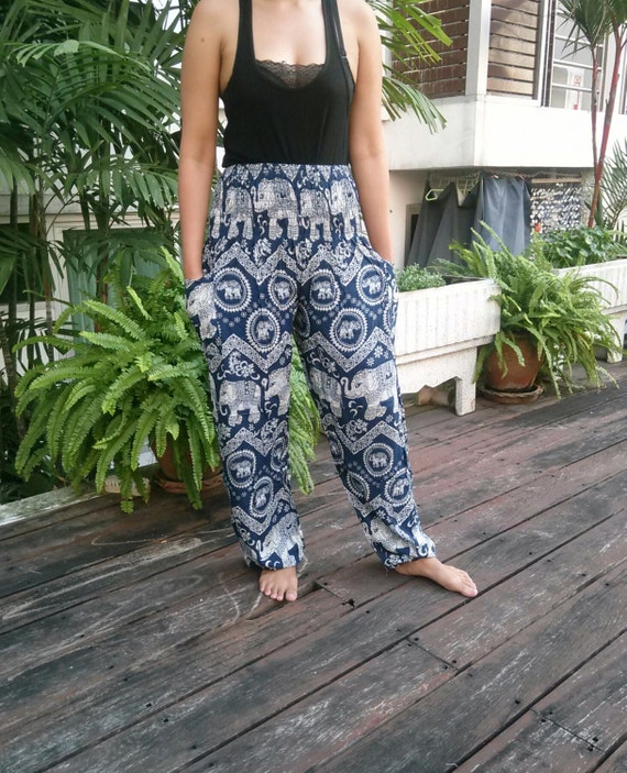 Paisley Trousers Yoga Pants Hippie Boho Style Festival Gypsy Indian Rayon  Fashion Beach Summer From Thailand Unique Gift Men Women Unisex 