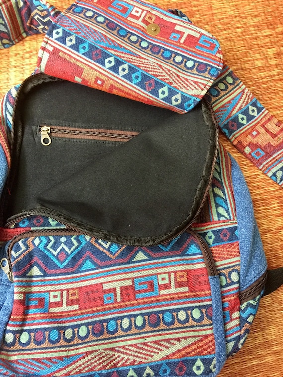 Woven Aztec Backpack Boho Hippie Southwestern Baja Tribal  display picture 1