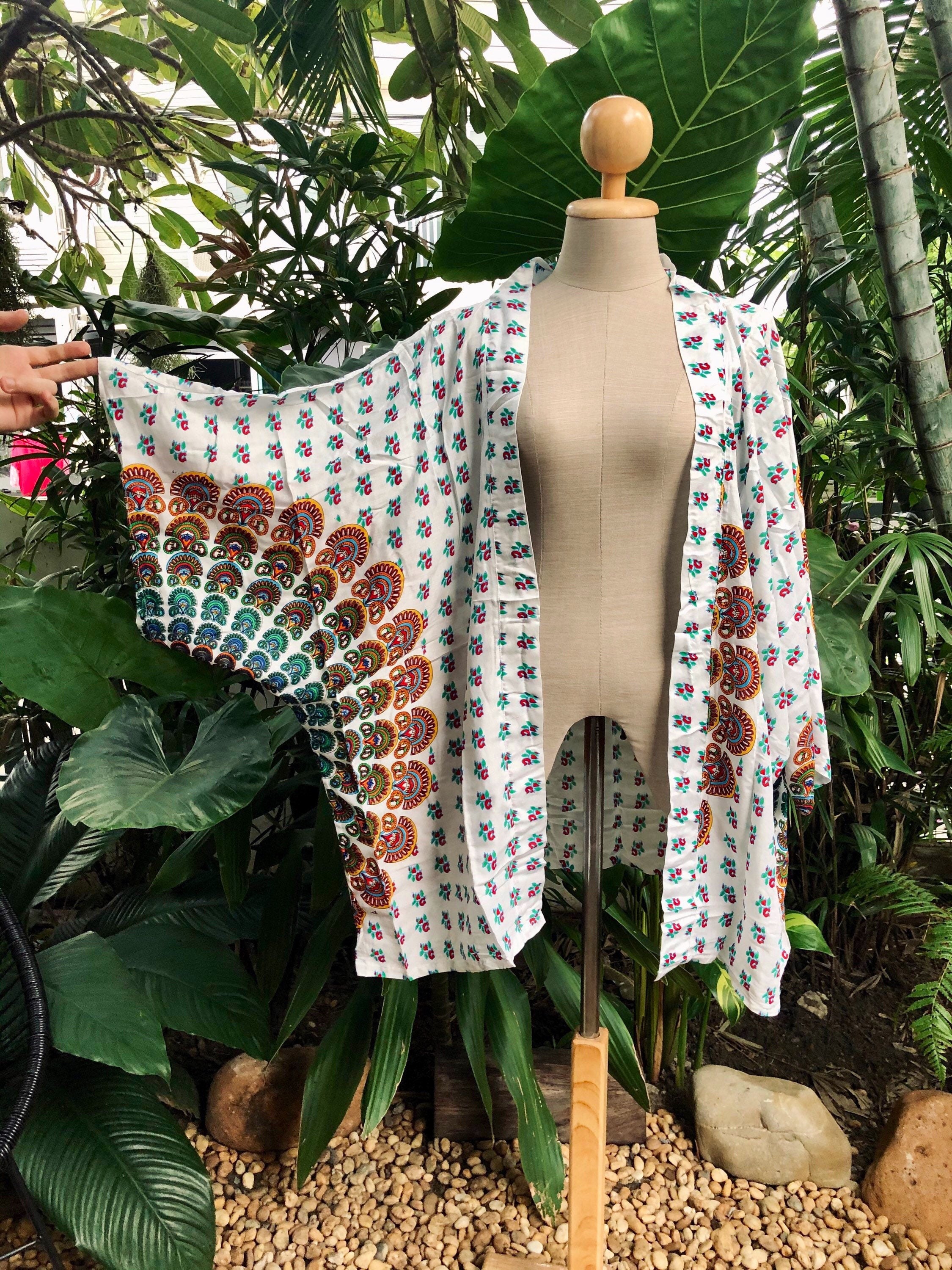 Peacock Kimono Cardigan Blazer Hippie 