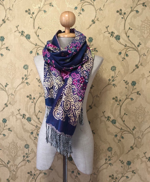 Florals Pashmina Scarf Stylish Flower print Festival Scarves Boho Bohemian Gypsy Head Wrap Turban unique Gift Women men Colorful Gypsy Vegan
