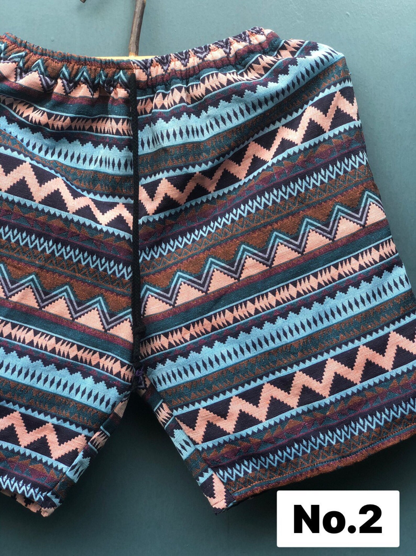 Blue Tribal Shorts Unisex Men Boho Navajo Geometric Aztec Etsy