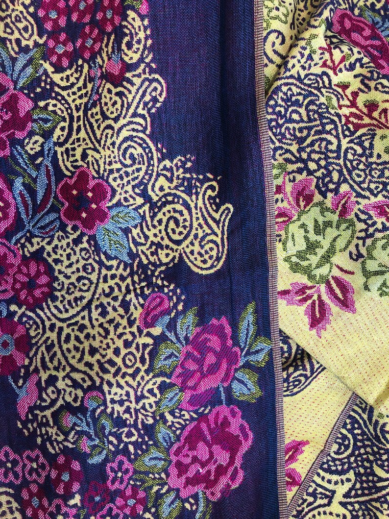 Florals Pashmina Scarf Stylish Flower print Festival Scarves Boho Bohemian Gypsy Head Wrap Turban unique Gift Women men Colorful Gypsy Vegan image 4