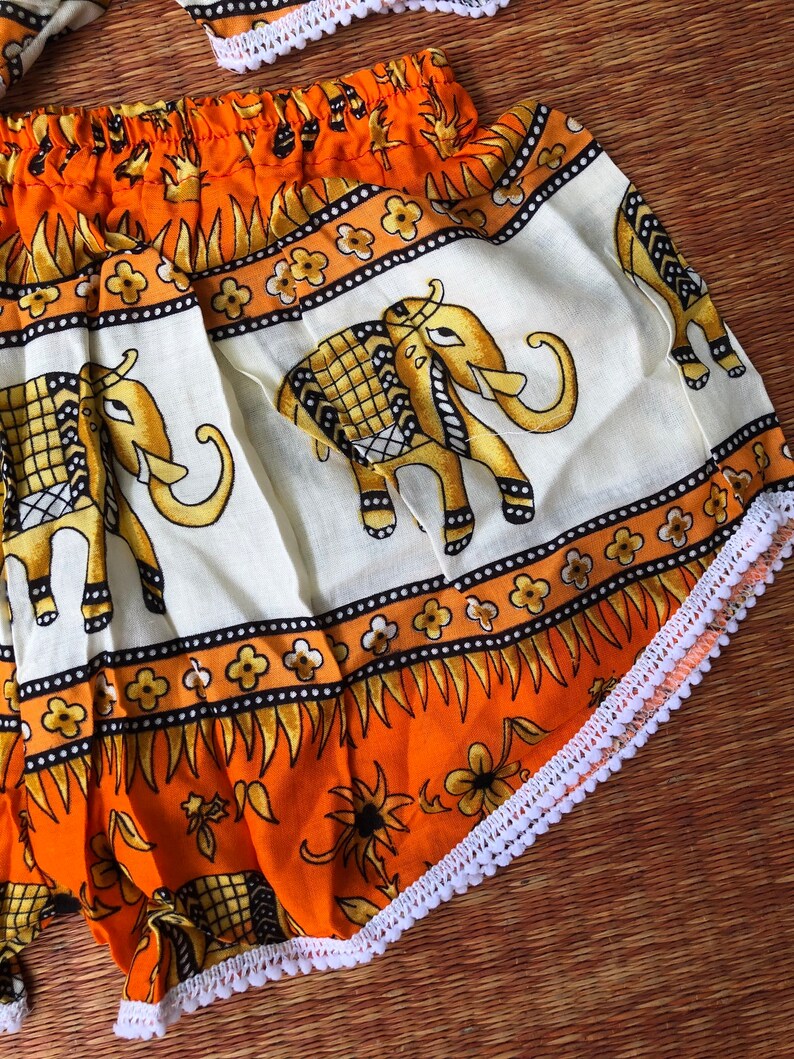 Lace Shorts Lace Elephant Unique Print Boho Hippie Style Etsy