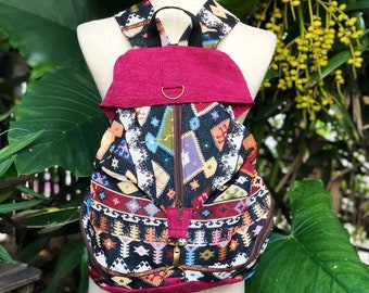 Colorful festival Backpack Boho Aztec hippie Artist Baja Drug rug Jacquard  Canvas for Traveler Bag Student School daypack Gift Bohemian men