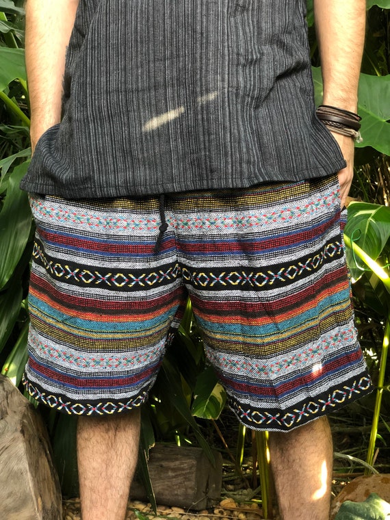 Tribal Aztec Baja Shorts Boho Festival Natural Cotton Summer Clothing  Burning Man Beach Fashion Gift Vegan Hipster Southwestern Ikat Style - Etsy