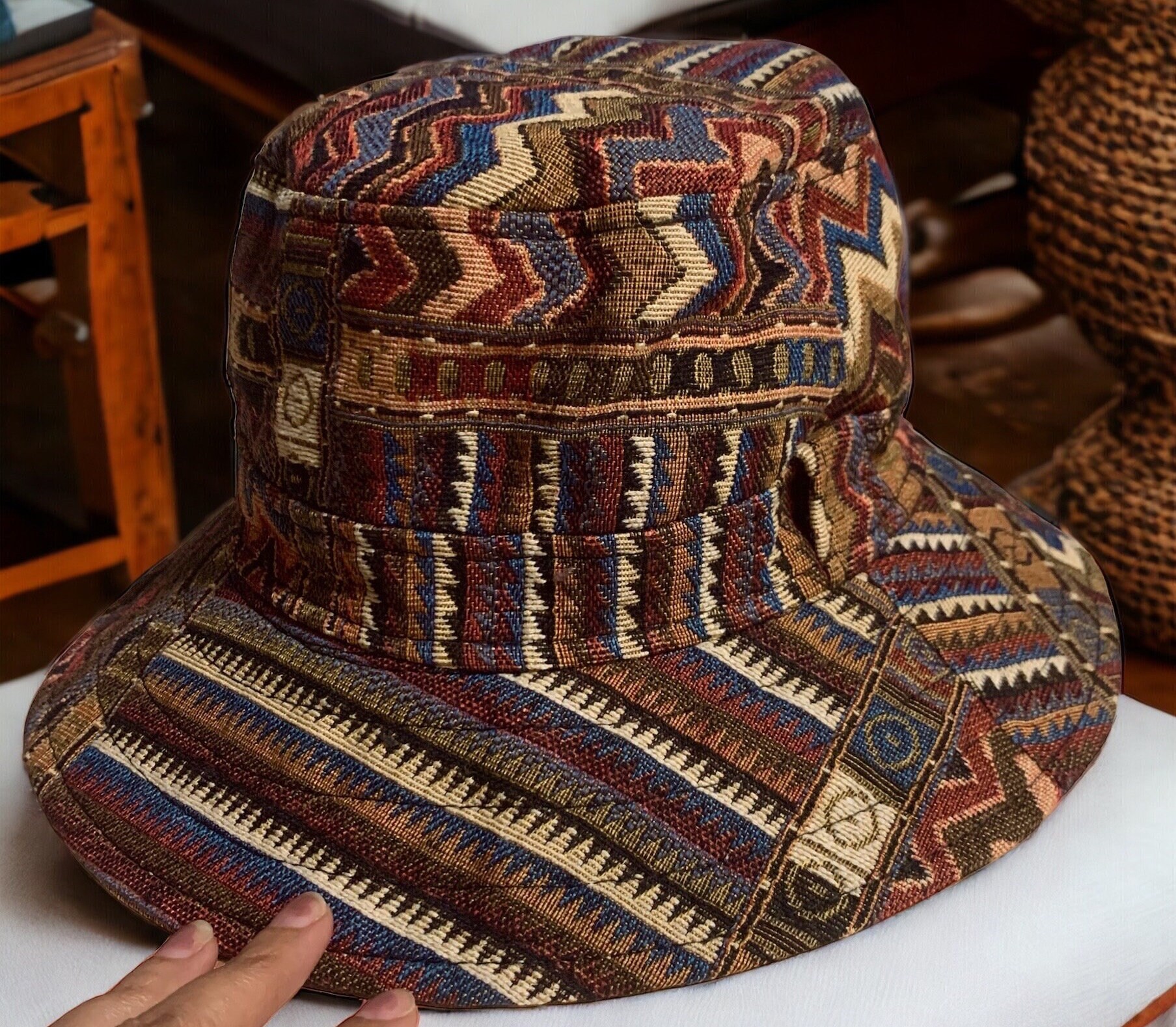 Yolrdiw Cappello Alla Pescatora Donna Boho Uncinetto Con Volant - Fatto A Mano, Pieghevole, Taglia Unica 56-58cm