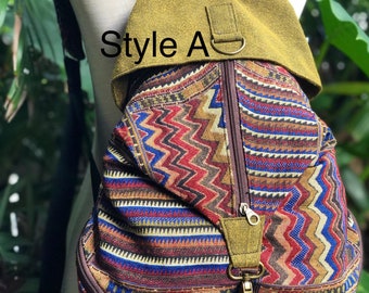 Tribal Woven Backpack Boho Aztec Hippie Southwestern Baja  display picture 1