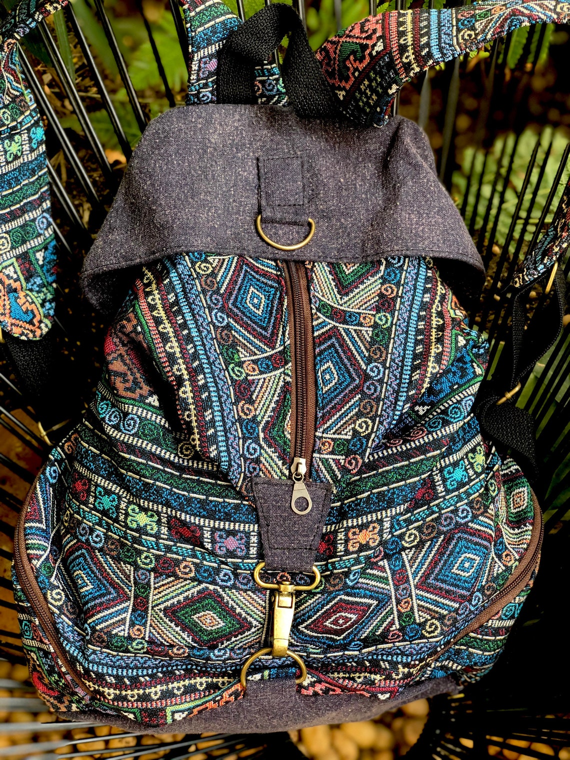 Tribal Aztec Hippie Backpack Nepali Baja Cotton Drug Rug Student School ...