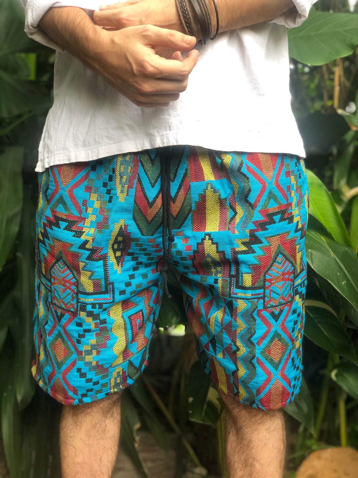 Aztec Woven Shorts Hippie Gift Men Tribal Ethnic Southwestern Etsy